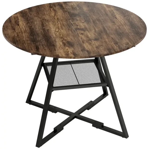 Ronde eettafel bruin