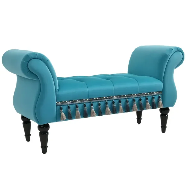 Gestoffeerde bank blauw