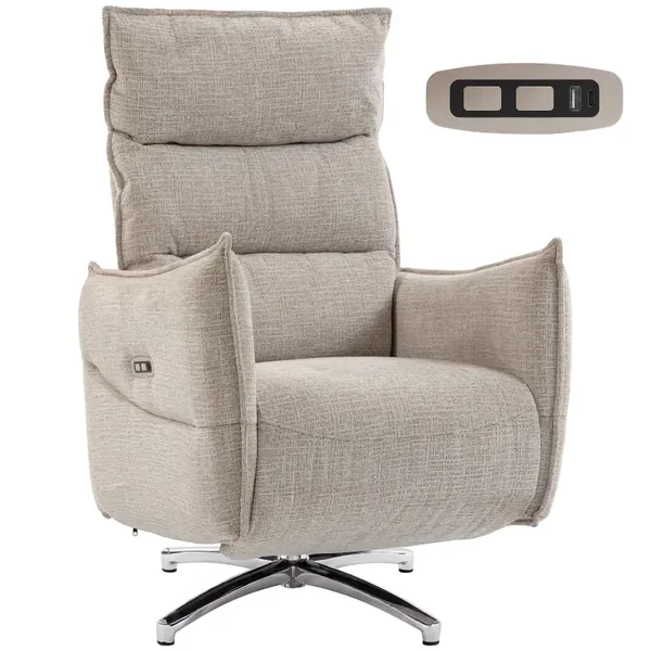 Elektrische draaifauteuil beige