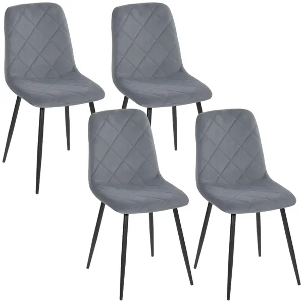 Fluwelen eetkamerstoelen grijs