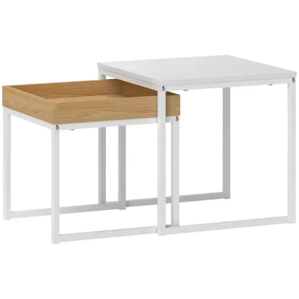Vierkante salontafelset wit