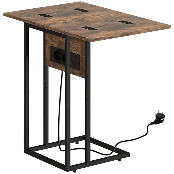 Opklapbare bijzettafel bruin