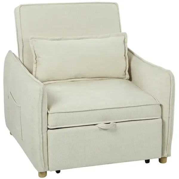 Slaapfauteuil crème