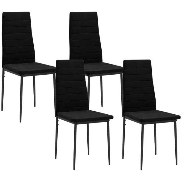 Eetkamerstoelen set zwart