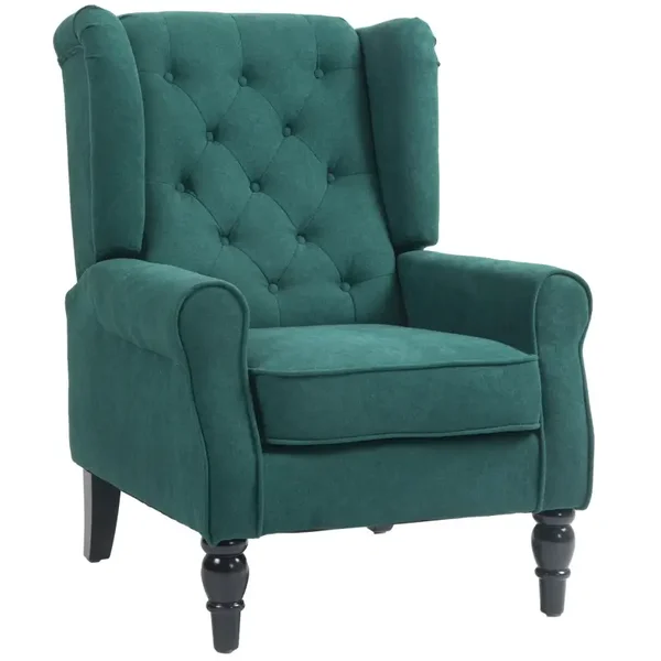 Vleugelfauteuil donkergroen