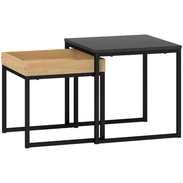 Vierkante salontafelset zwart