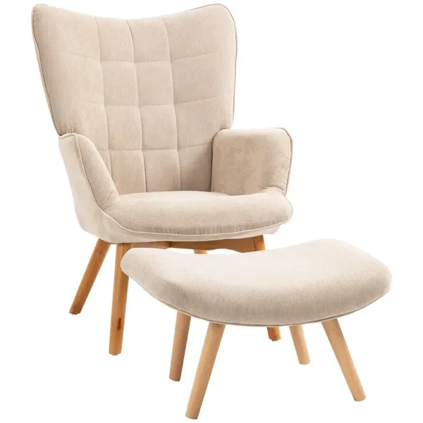 Corduroy fauteuil beige
