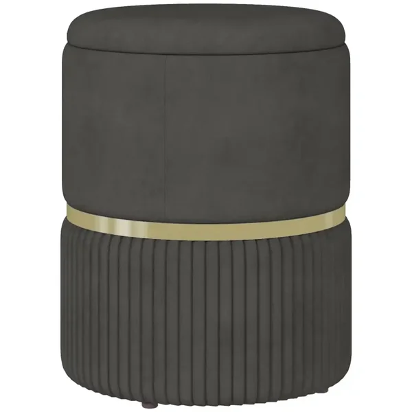 Corduroy opbergkruk grijs