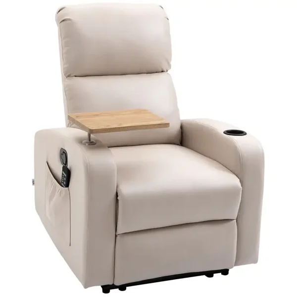 Massagestoel klaptafel beige