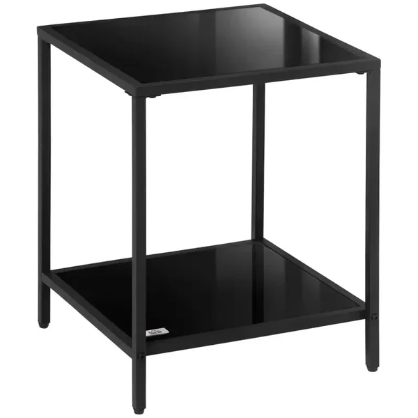 Glazen bijzettafel zwart