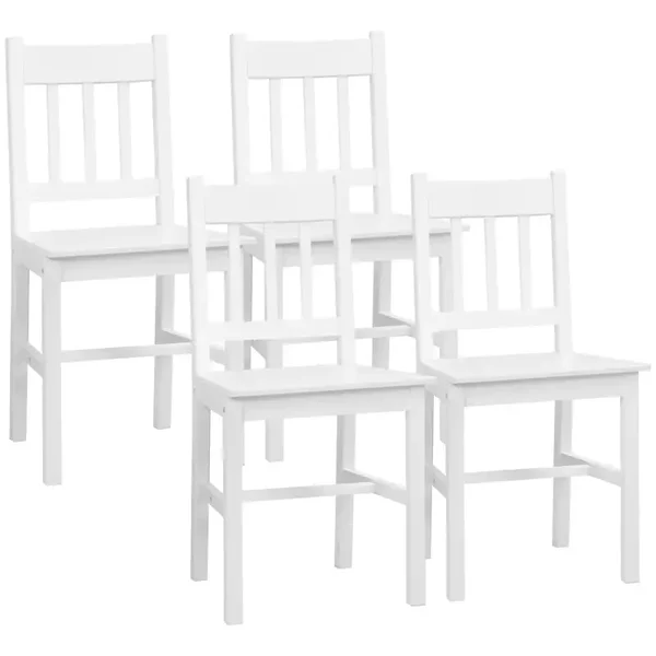 Houten eetkamerstoelen wit