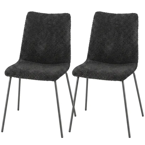 Fluwelen eetkamerstoelen donkergrijs