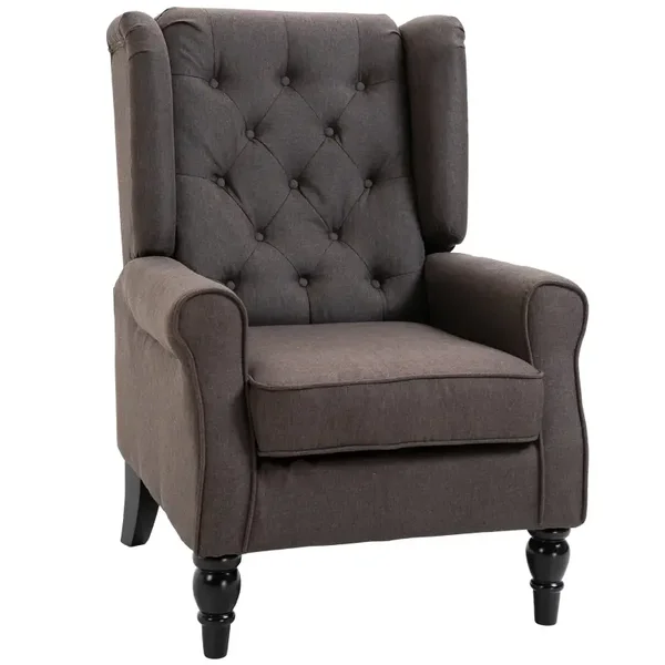 Vleugelfauteuil bruin
