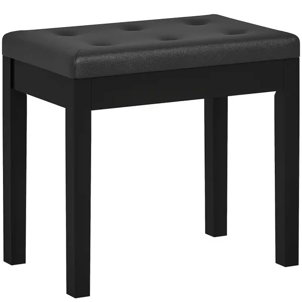 Pianobank opbergruimte zwart