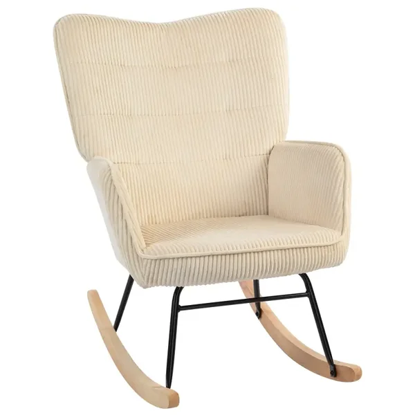 Vintage schommelstoel beige