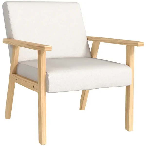 Gestoffeerde fauteuil crème