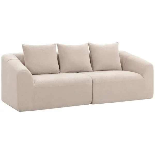 Chenille 3-zitsbank beige