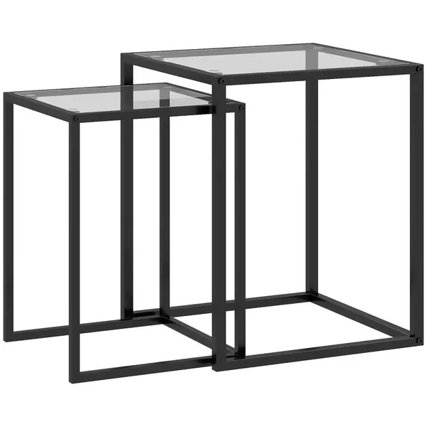Stapelbare bijzettafelset zwart