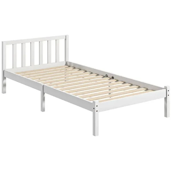 Eenpersoonsbedframe wit