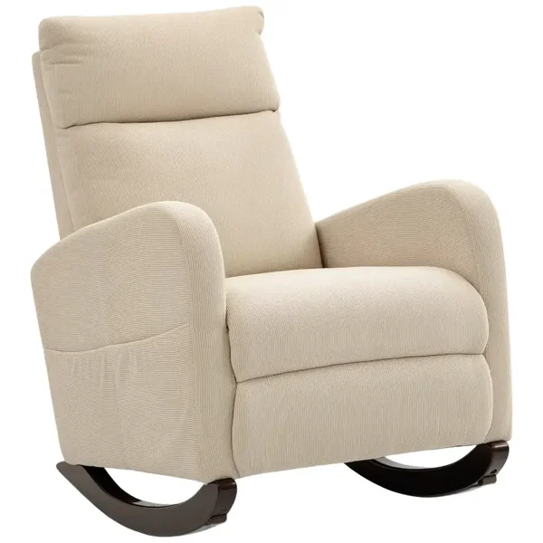 Corduroy schommelstoel beige