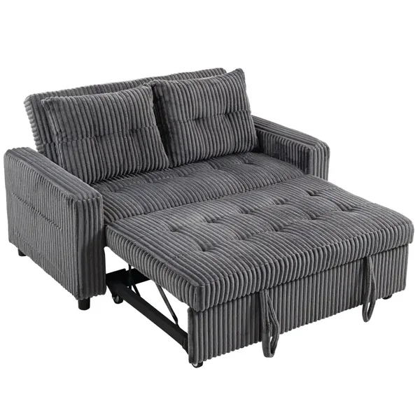 Corduroy slaapbank donkergrijs