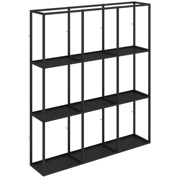 Wandplank 9-vaks zwart