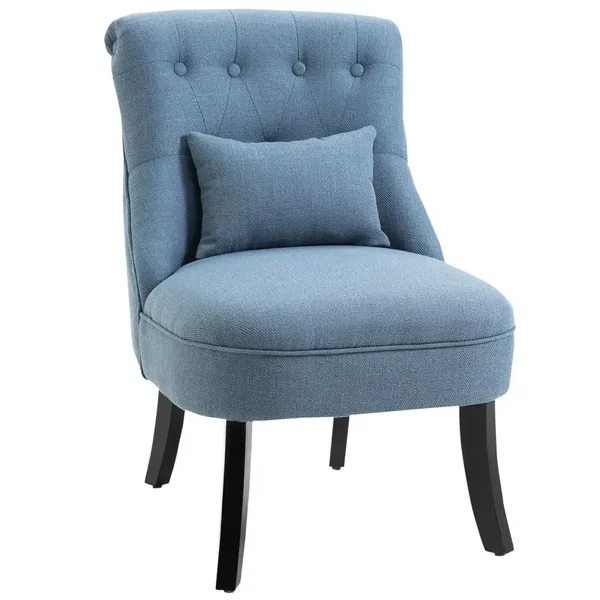 Linnen fauteuil blauw