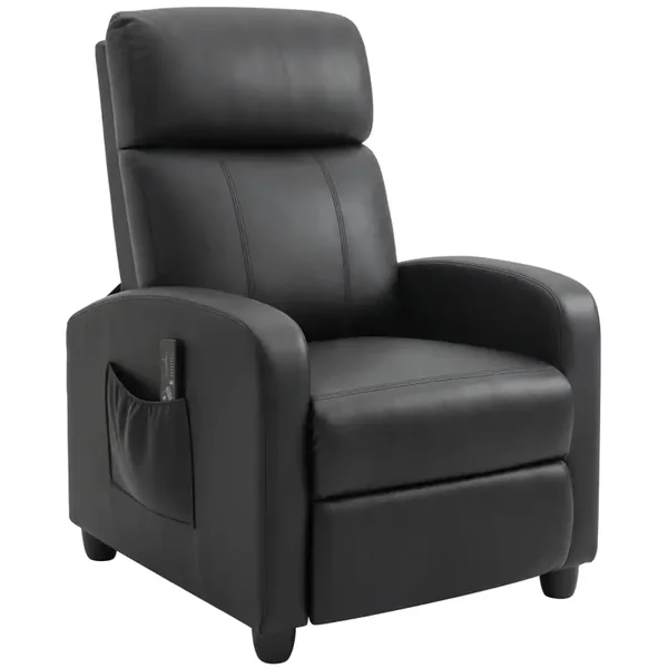 Ontspanningsstoel vibratiemassage zwart