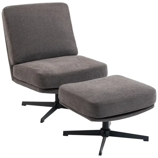 Draaibare loungestoel donkergrijs