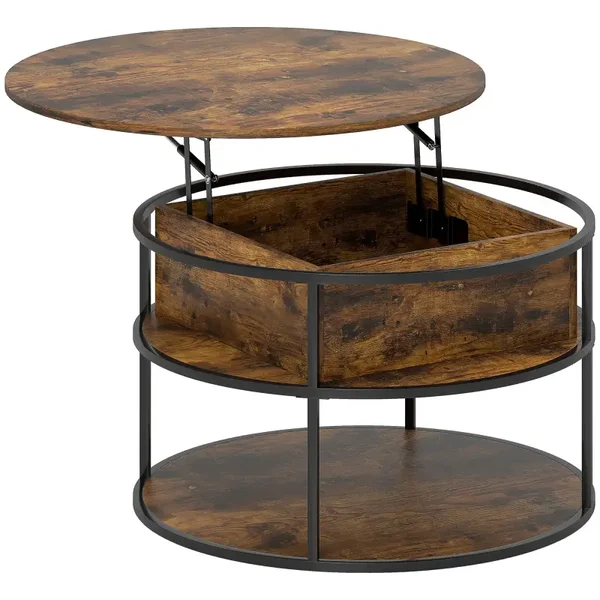 Ronde salontafel bruin