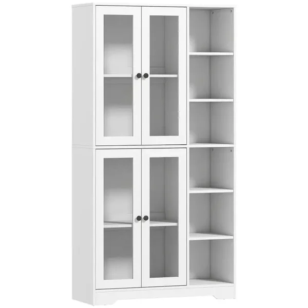 Keukenkast glazen deuren wit