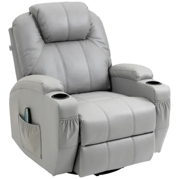 Massage-relaxfauteuil lichtgrijs