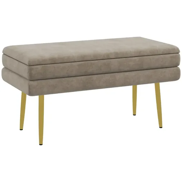 Gestoffeerde bank beige