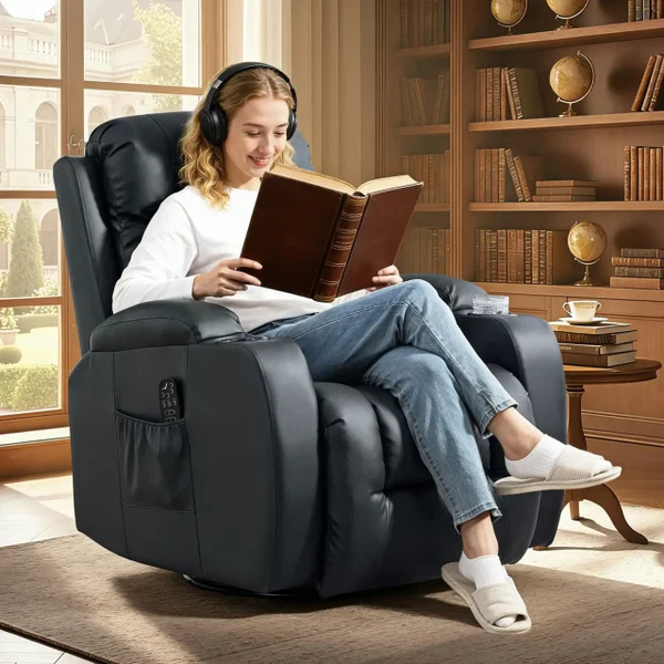 Relaxfauteuil zwart in een woonkamer