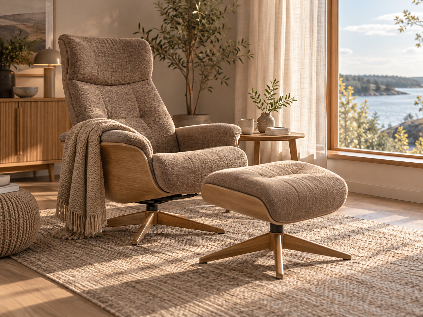 Relaxfauteuil met hocker