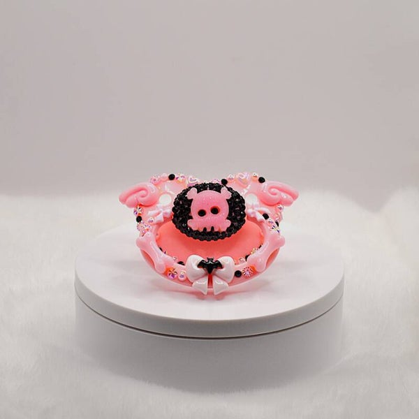 Pink Sugar Skull Adult Pacifier