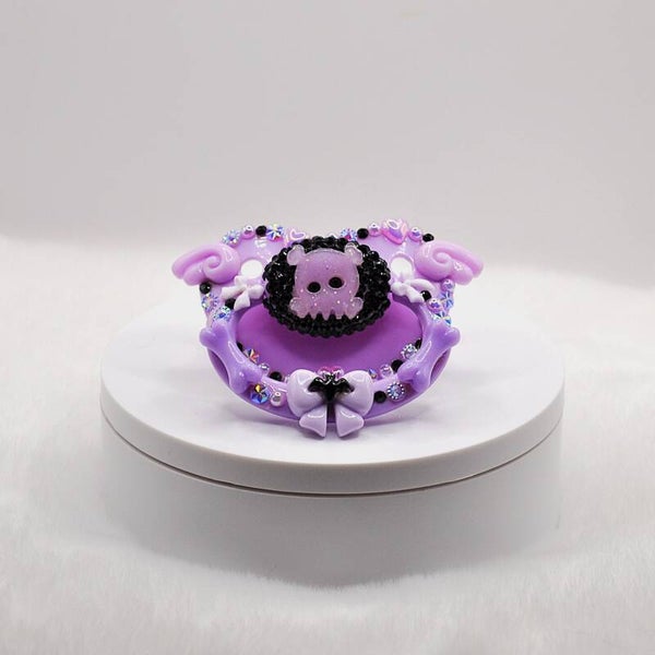 Purple Sugar Skull Adult Pacifier