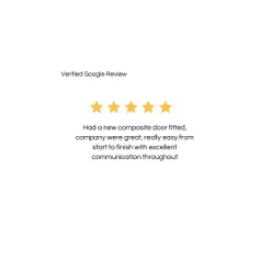 Verified 5-star Google Review praising Lord-Sykes Property Service for fitting a composite door β smooth process, excellent communication, highly professional team