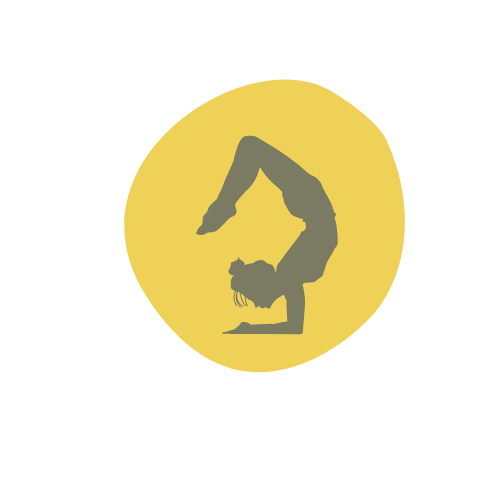 Icon einer Yogaposition, Yogaasana Pincha, Unterarmstand, in der Wirbelsäule und den Beinen gebogen