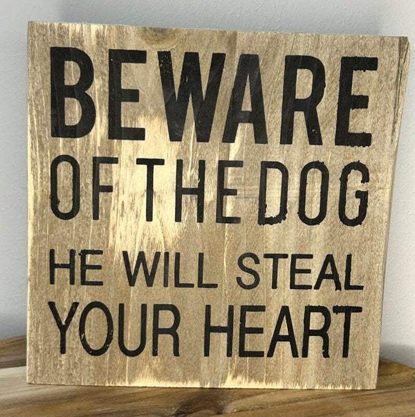 Tekstbordje "hond"