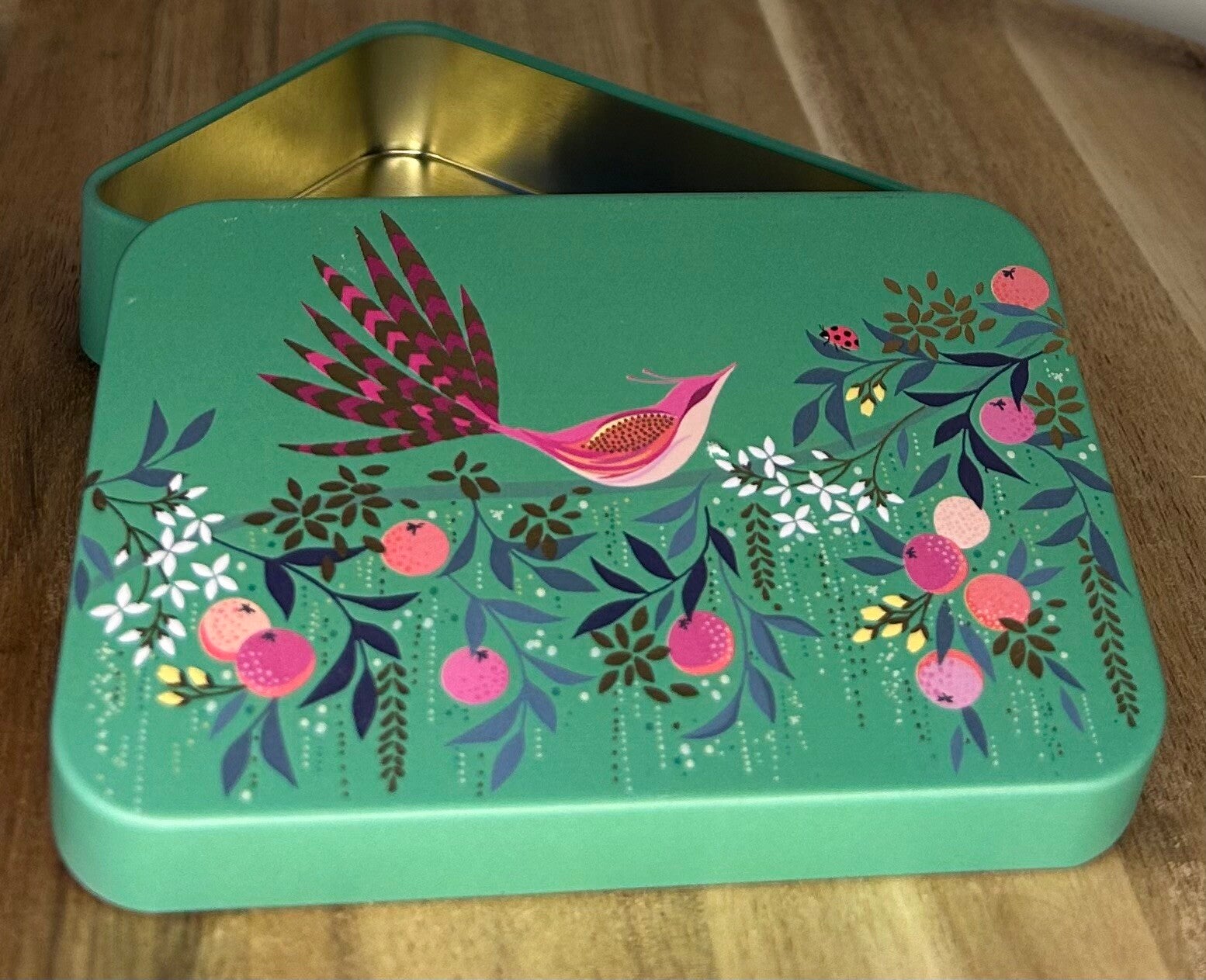 Blikje met vrolijk design (groen)