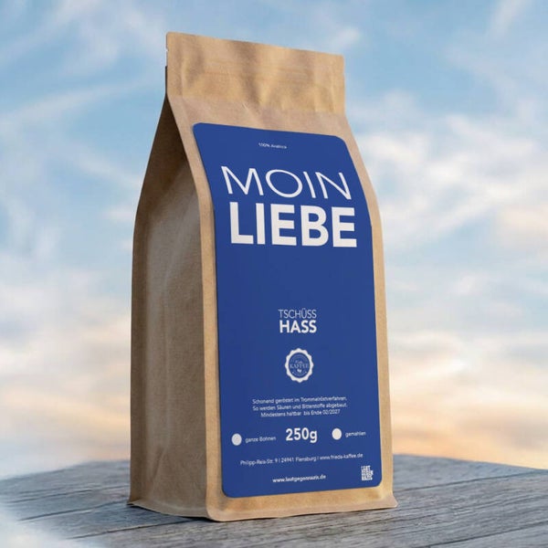 MOIN LIEBE Café - blau Ganze Bohnen