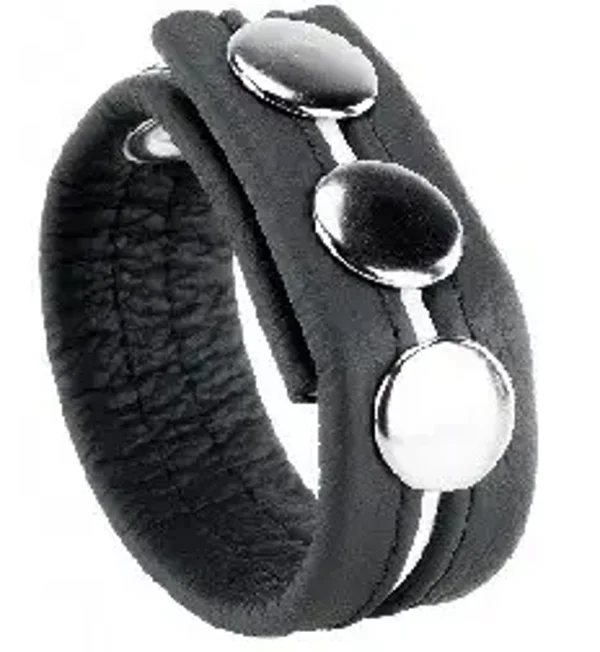 Cuir 3 pression blanc