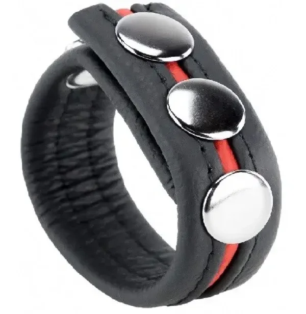 Cuir 3 pression rouge