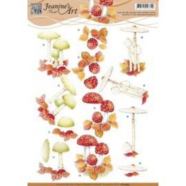 Autumn Mushrooms 3D-Knipvel Jeanine`S Ar