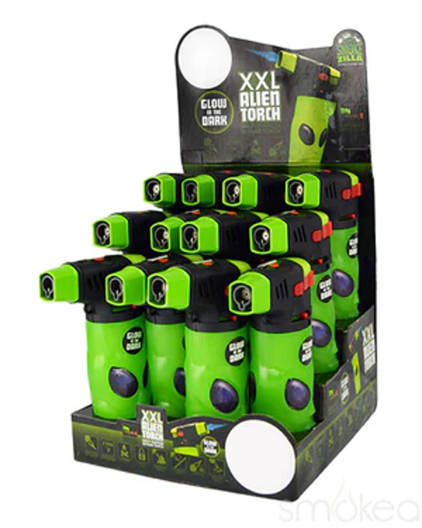 Smokezilla Glow in the Dark Alien XXL Torch Lighter