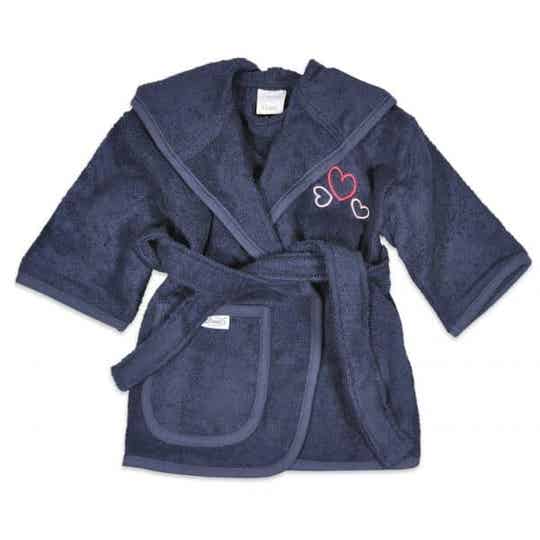 Badjas Hart Navy, 0-12 mnd