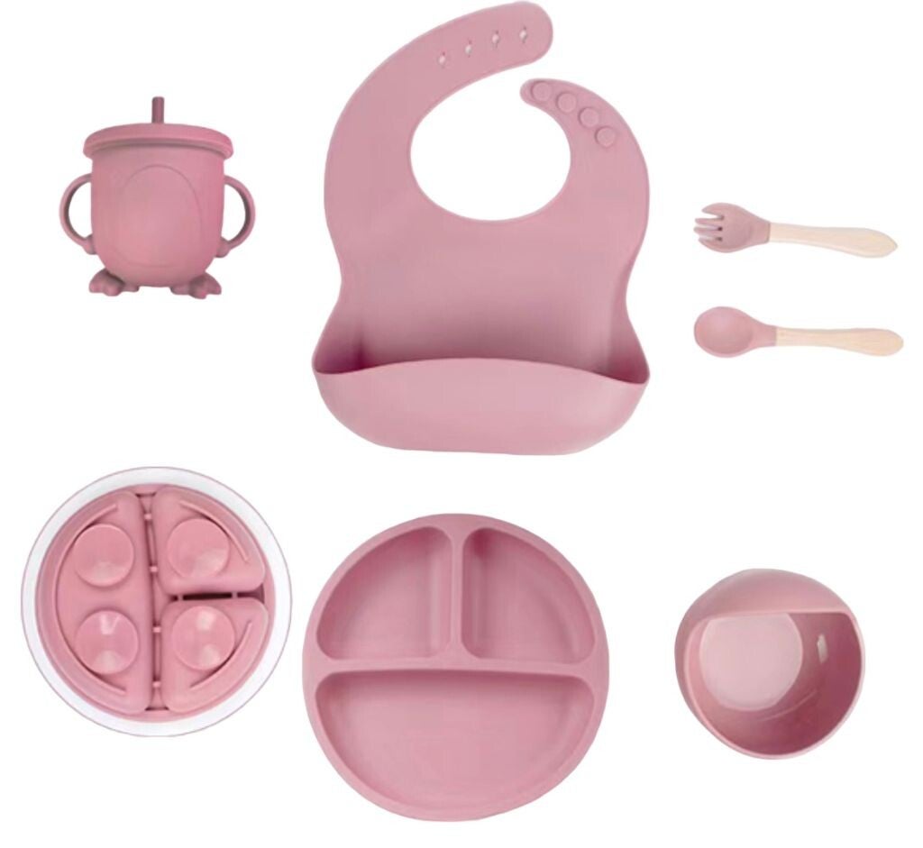 Baby/kinder servies set Oud Roze