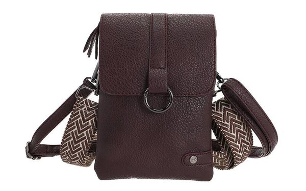 Bordeaux telefoon- en schoudertasje Hartford