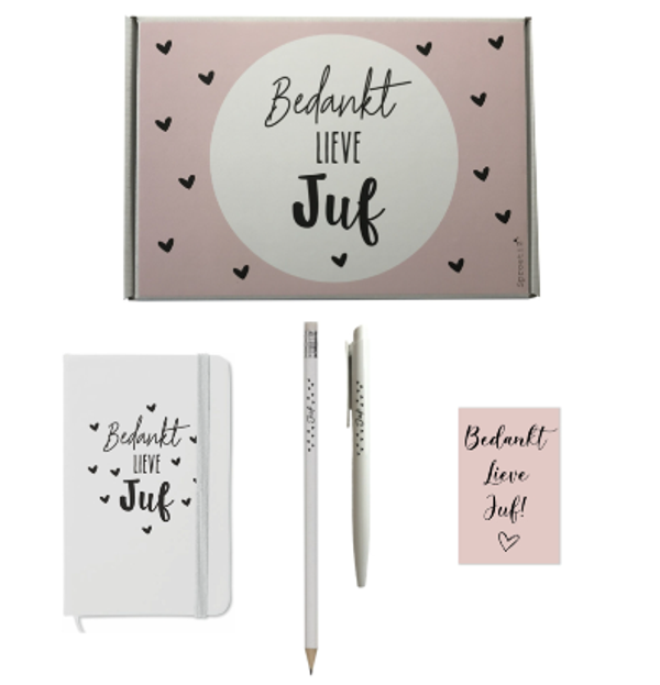 Kadoset  "Bedankt lieve juf"